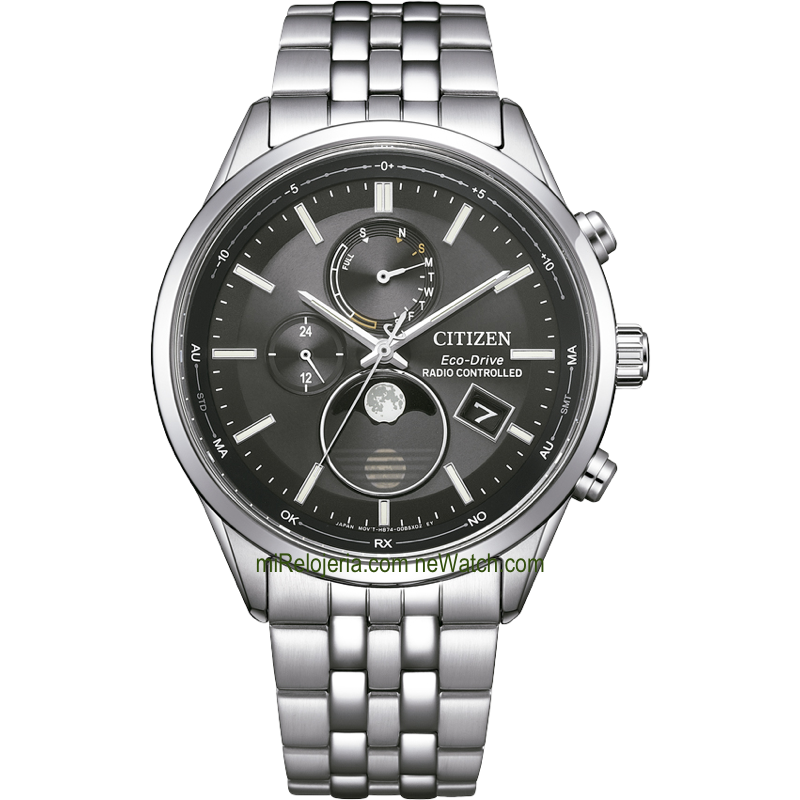 Tsuki-yomi Moon Phase Eco-Drive Radio Controlado