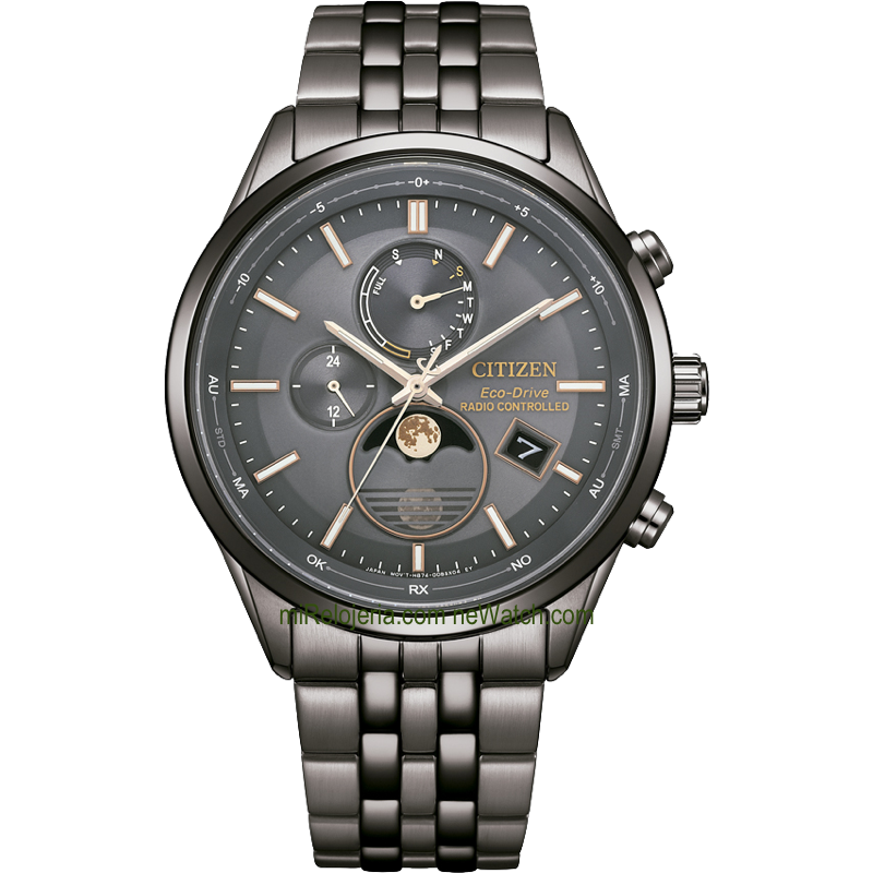 Tsuki-yomi Moon Phase Eco-Drive Radio Controlado